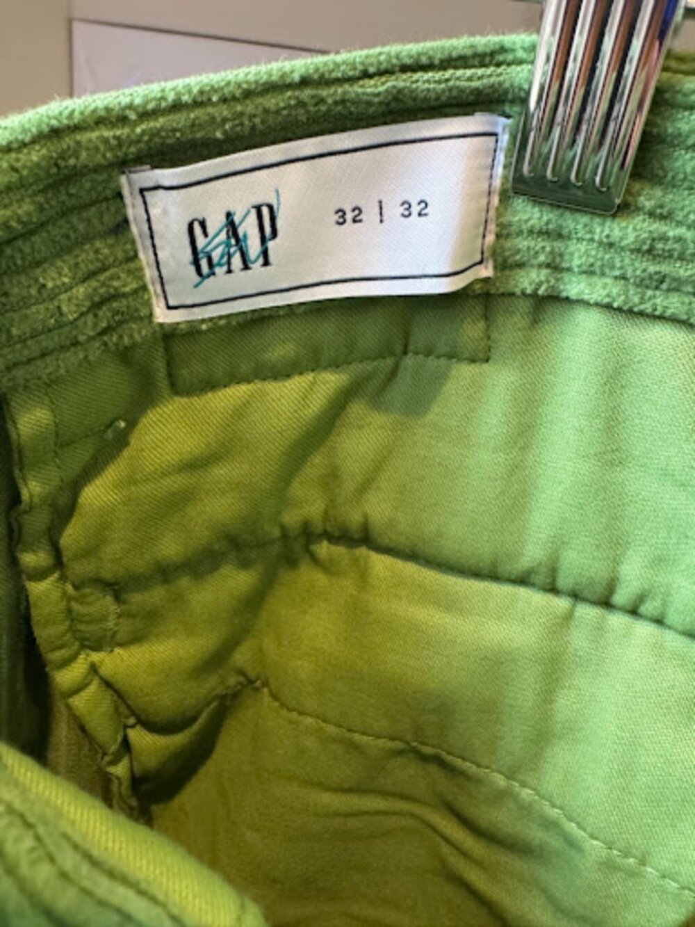Gap x Sean Wotherspoon Embroidered Corduroy Pants Bright Pesto Green NWT 32x32 - Picture 4 of 11